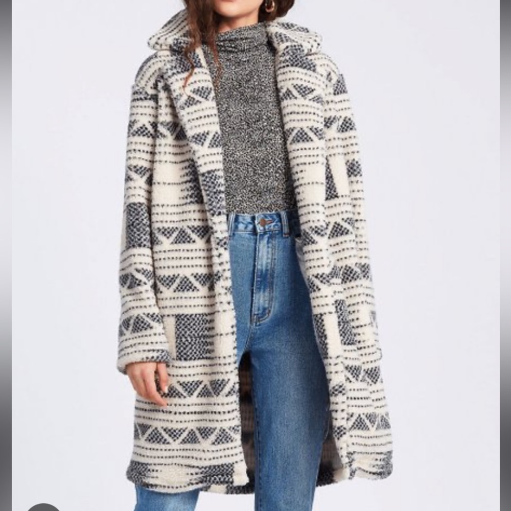 Billabong geometric stripe Montreal coat size small